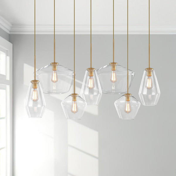 Chandelierias-Modern Glass 7 Light Geometric Chandelier-Chandelier--