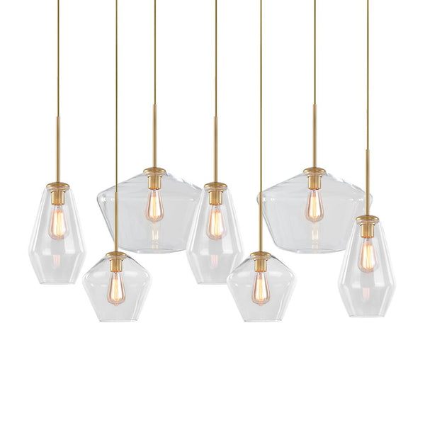 Chandelierias-Modern Glass 7 Light Geometric Chandelier-Chandelier--