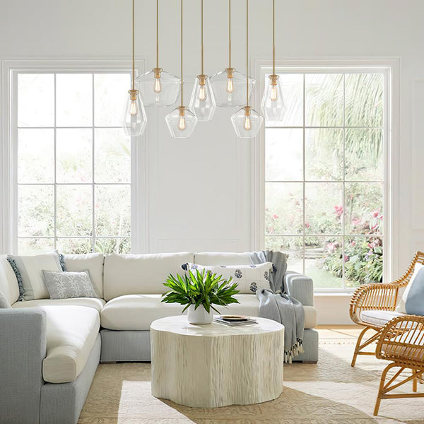 Chandelierias-Modern Glass 7 Light Geometric Chandelier-Chandelier--