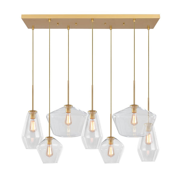 Chandelierias-Modern Glass 7 Light Geometric Chandelier-Chandelier--