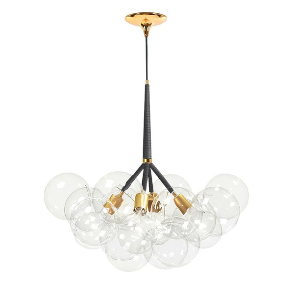 Chandelierias-Modern Glass Bubble Cluster Chandelier-Chandelier-Black-4 Bulbs