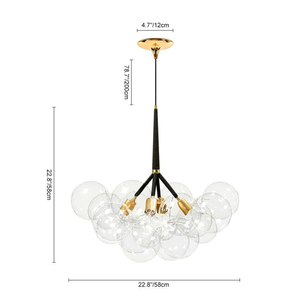 Chandelierias-Modern Glass Bubble Cluster Chandelier-Chandelier-White-4 Bulbs