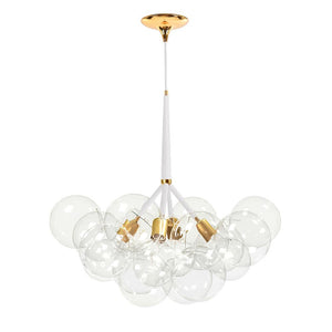 Chandelierias-Modern Glass Bubble Cluster Chandelier - White--White-4 Bulbs