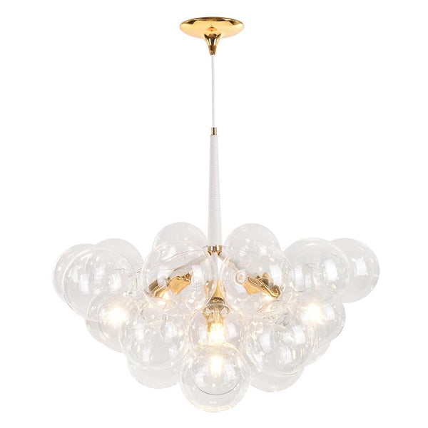 Chandelierias-Modern Glass Bubble Cluster Chandelier - White--White-6 Bulbs