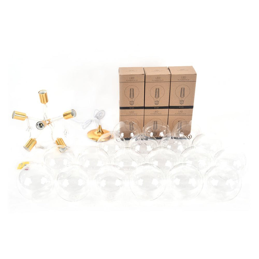 Chandelierias-Modern Glass Bubble Cluster Chandelier - White--White-6 Bulbs