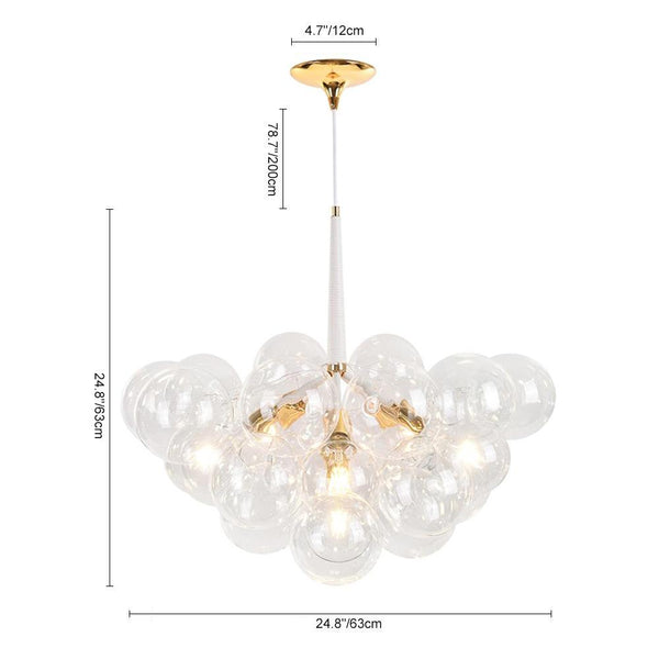 Chandelierias-Modern Glass Bubble Cluster Chandelier - White--White-6 Bulbs