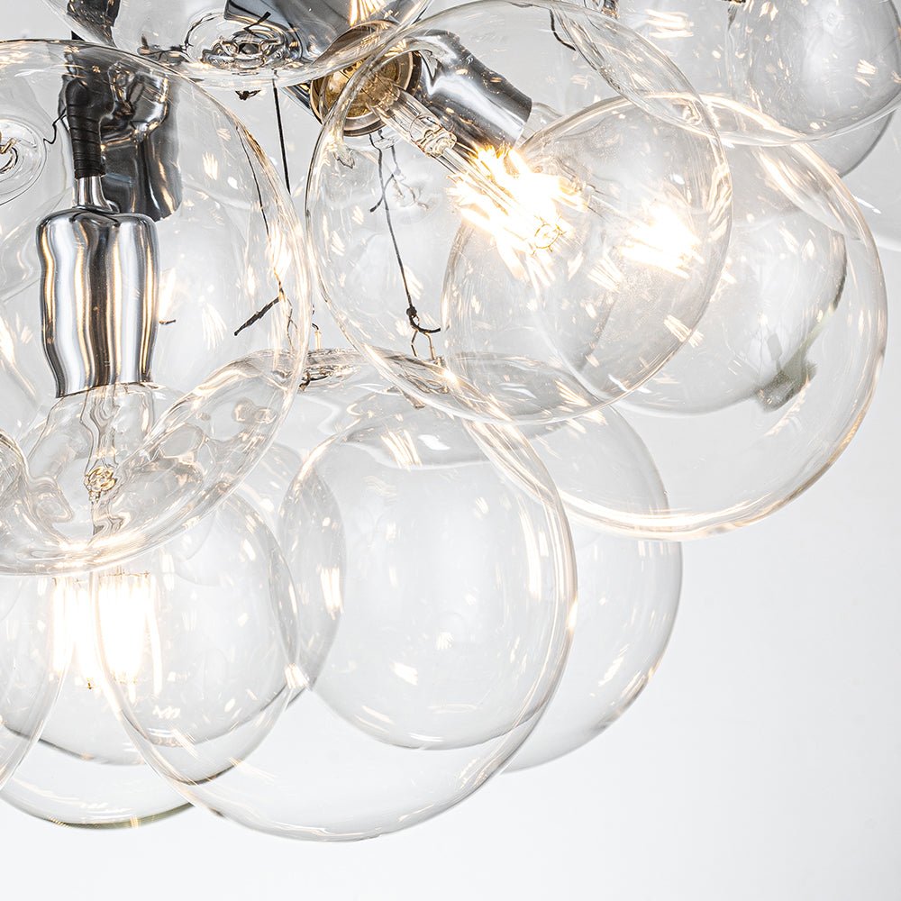 Modern Clear Glass Globe Cluster Bubble Chandelier | Chandelierias