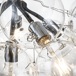 Chandelierias-Modern Glass Cluster Bubble Chandelier-Chandelier-Black-6 Bulbs