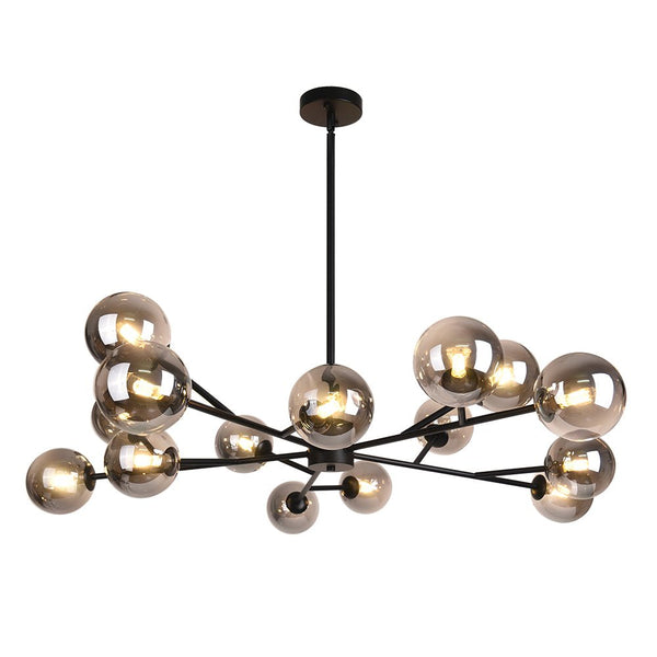 Chandelierias-Modern Glass Sputnik Sphere Chandelier-Chandelier-Black-