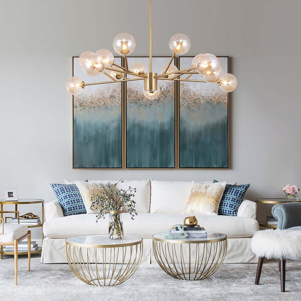 Chandelierias-Modern Glass Sputnik Sphere Chandelier-Chandelier-Brass-