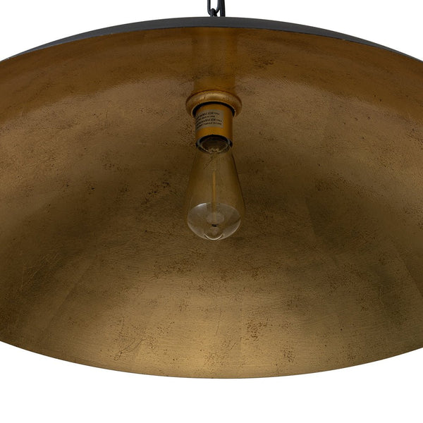 Chandelierias-Modern Industrial 1-Light Oversized Flat Dome Pendant-Pendant-Black-