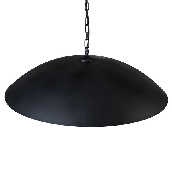 Chandelierias-Modern Industrial 1-Light Oversized Flat Dome Pendant-Pendant-Black-