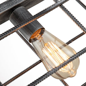 Chandelierias-Modern Industrial 4-Light Rectangle Cage Kitchen Island Pendant-Pendant--