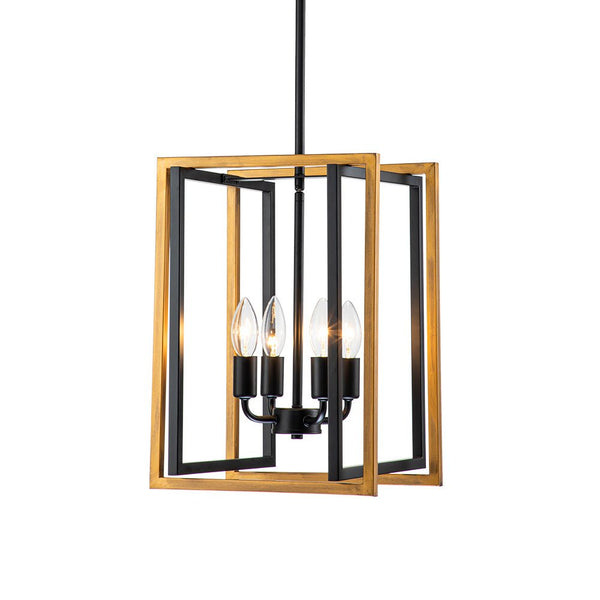 Chandelierias-Modern Industrial 4-Light Square Metal Pendant-Pendant--