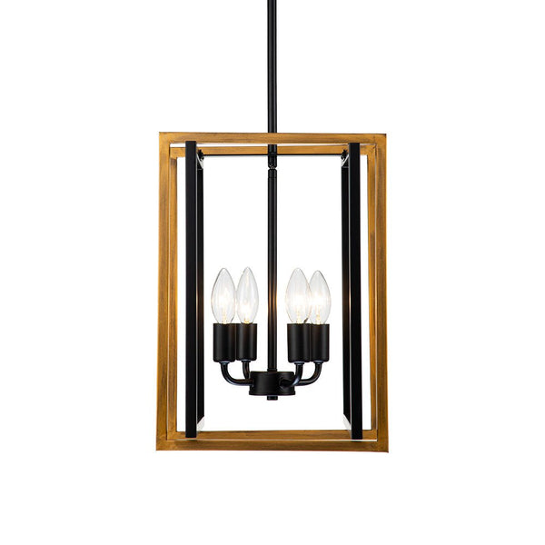 Chandelierias-Modern Industrial 4-Light Square Metal Pendant-Pendant--