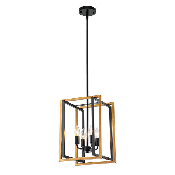 Chandelierias-Modern Industrial 4-Light Square Metal Pendant-Pendant--