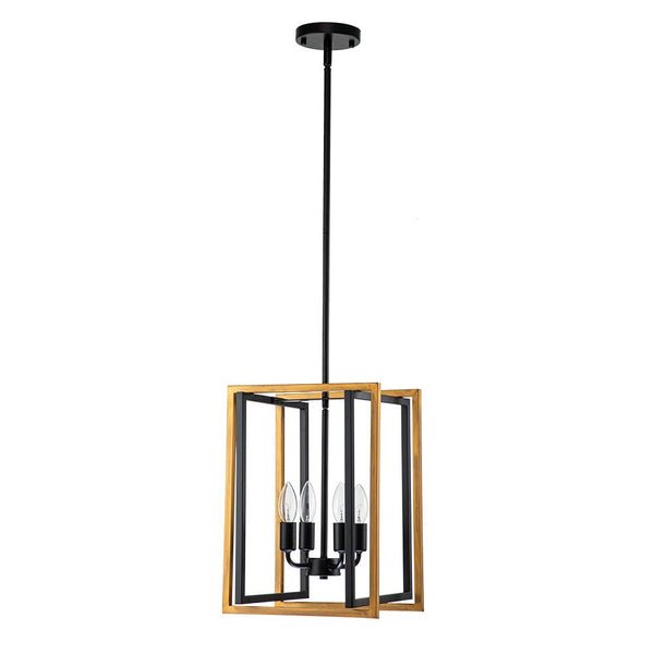 Chandelierias-Modern Industrial 4-Light Square Metal Pendant-Pendant--