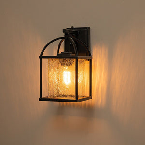 Chandelierias-Modern Lantern Crackle Glass Outdoor Wall Light-Wall Light-1 Pcs-