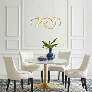 Chandelierias-Modern LED Draped Ribbon Chandelier-Chandelier-Gold-