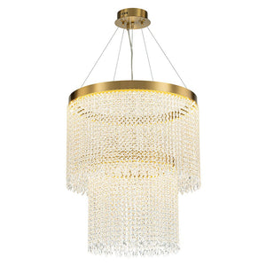 Chandelierias-Modern Luxury 2-Tier Crystal Dimmable LED Chandelier-Chandelier-Brass (Pre-order)-