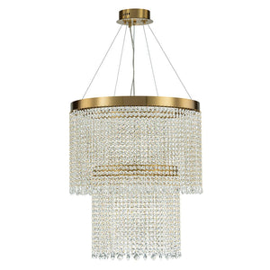 Chandelierias-Modern Luxury 2-Tier Crystal Dimmable LED Chandelier-Chandelier-Brass (Pre-order)-