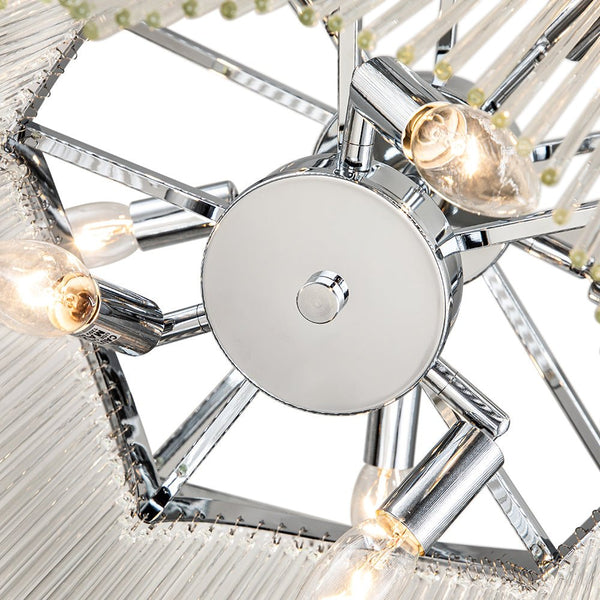 Chandelierias-Modern Luxury 8-Light Crystal Layered Chandelier-Chandeliers-Chrome-8 Bulbs