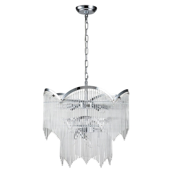 Chandelierias-Modern Luxury 8-Light Crystal Layered Chandelier-Chandeliers-Chrome-8 Bulbs