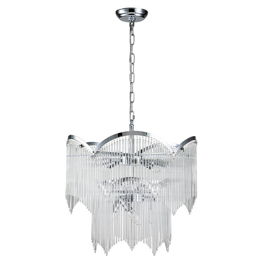 Chandelierias-Modern Luxury 8-Light Crystal Layered Chandelier-Chandeliers-Chrome-8 Bulbs