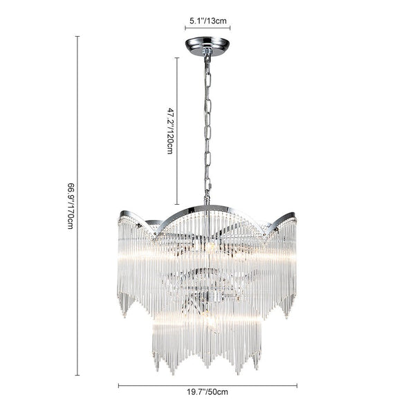 Chandelierias-Modern Luxury 8-Light Crystal Layered Chandelier-Chandeliers-Chrome-8 Bulbs