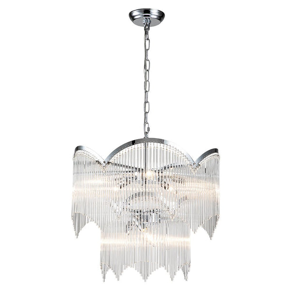 Chandelierias-Modern Luxury 8-Light Crystal Layered Chandelier-Chandeliers-Chrome-8 Bulbs