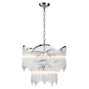 Chandelierias-Modern Luxury 8-Light Crystal Layered Chandelier-Chandeliers-Chrome-8 Bulbs