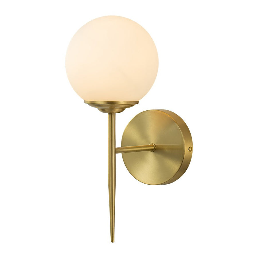 Chandelierias-Modern Minimalist 1-Light Milky Glass Globe Wall Light-Wall Light-Brass (Pre-order)-