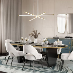 Chandelierias-Modern Minimalist 3-Light LED Linear Chandelier-Chandelier-Brass-