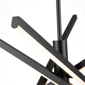 Chandelierias-Modern Minimalist 4-Light Strip LED Chandelier-Chandelier-Black-