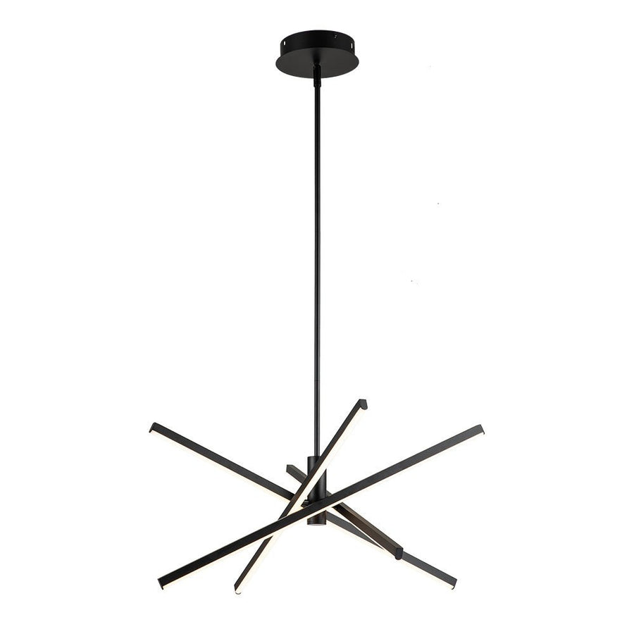 Chandelierias-Modern Minimalist 4-Light Strip LED Chandelier-Chandelier-Black-