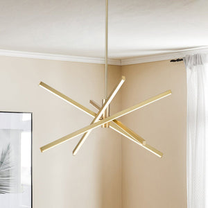 Chandelierias-Modern Minimalist 4-Light Strip LED Chandelier-Chandelier-Gold-