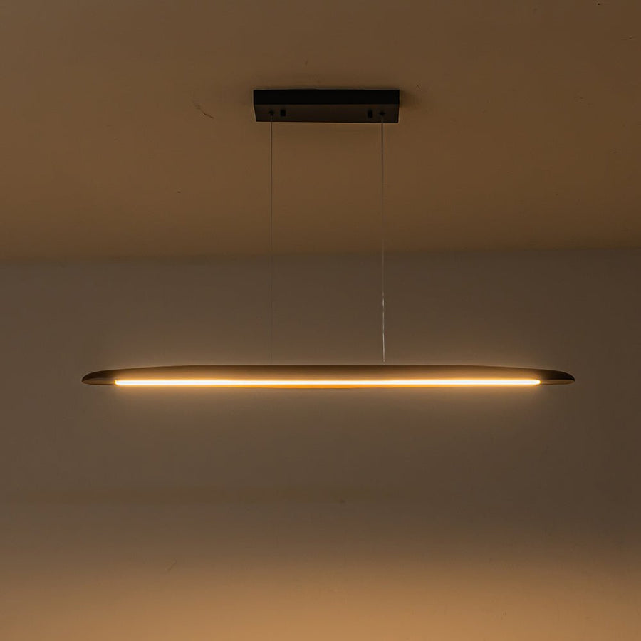 Chandelierias-Modern Minimalist Linear Walnut Wood Dimmable LED Pendant Light-Lighting Fixtures-Dark Walnut (Pre-order & Arrive in 3 Weeks)-