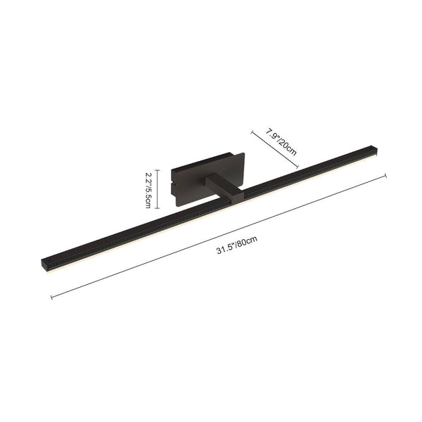 Chandelierias-Modern Minimalist Ribbed Linear LED Vanity Light-Wall Light-23.6 in-Black