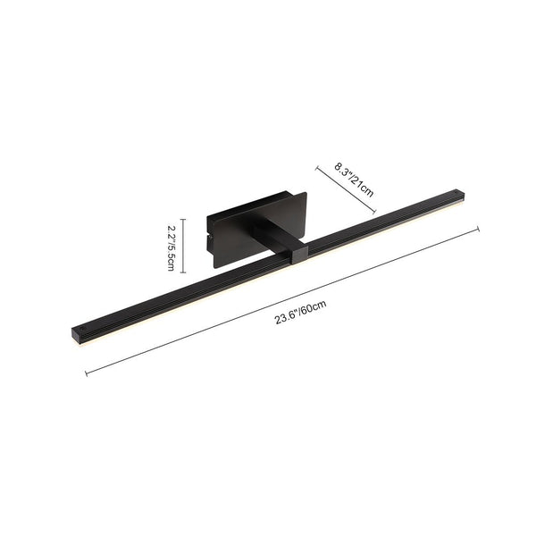 Chandelierias-Modern Minimalist Ribbed Linear LED Vanity Light-Wall Light-23.6 in-Black