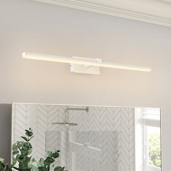 Chandelierias-Modern Minimalist Ribbed Linear LED Vanity Light-Wall Light-23.6 in-White