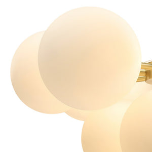Chandelierias-Modern Opal Glass Bubble Grape Chandelier--Gold-5 Bulbs