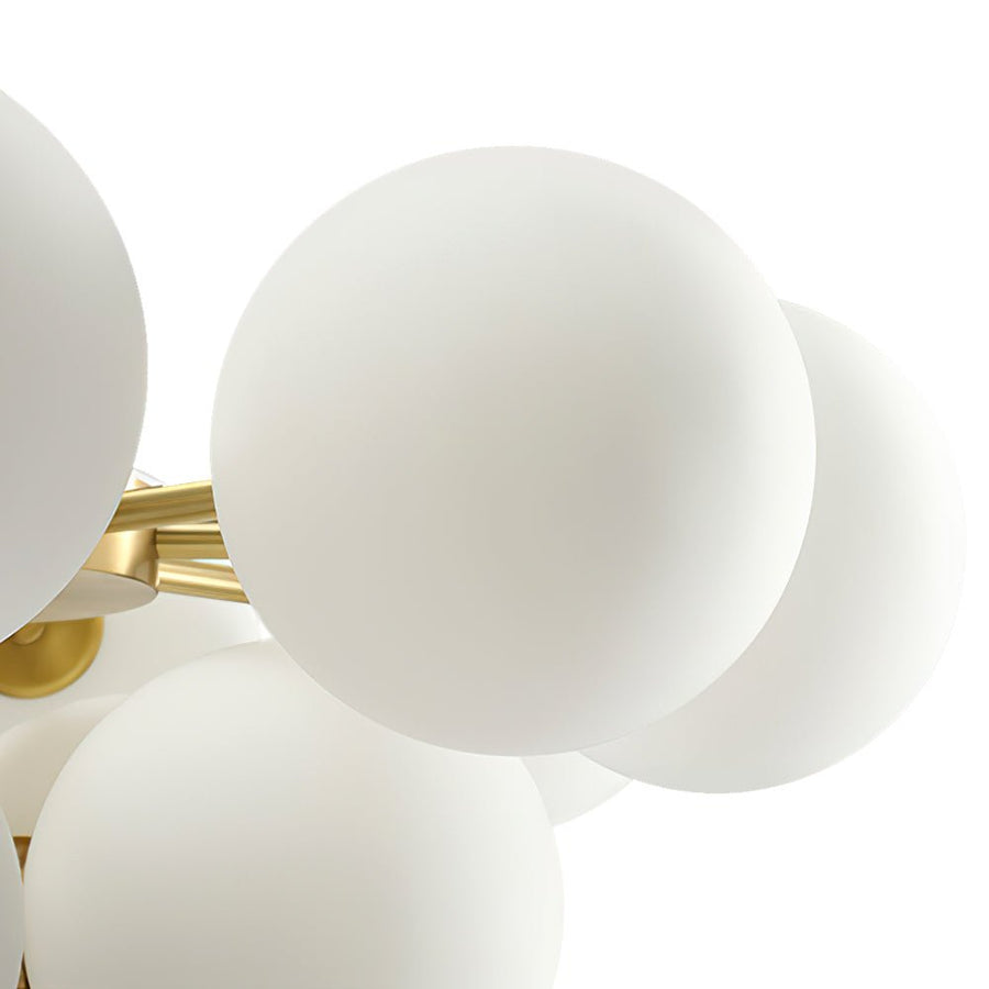 Chandelierias-Modern Opal Glass Bubble Grape Chandelier--Gold-5 Bulbs