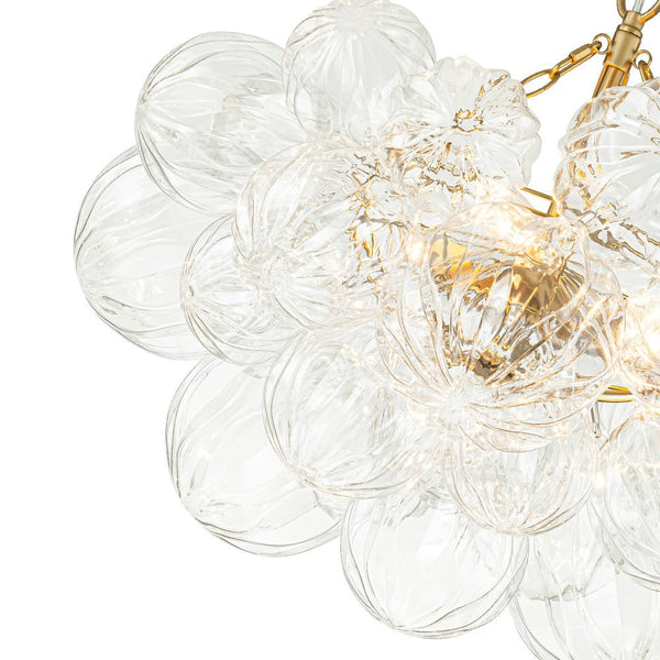 Chandelierias-Modern Petals Textured Glass Cluster Bubble Chandelier-Chandeliers-Brass-3 Bulbs (Pre-order & Arrive in 2 Weeks)