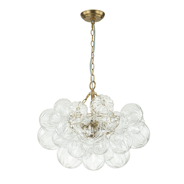 Chandelierias-Modern Petals Textured Glass Cluster Bubble Chandelier-Chandeliers-Brass-3 Bulbs (Pre-order & Arrive in 2 Weeks)