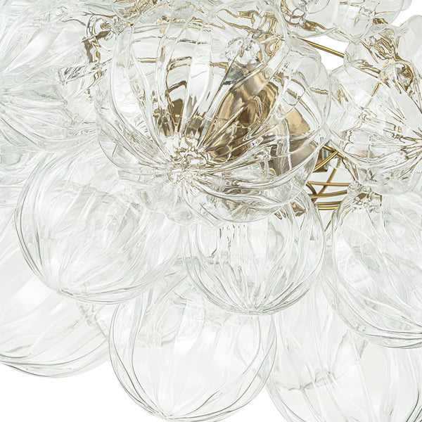 Chandelierias-Modern Petals Textured Glass Cluster Bubble Chandelier-Chandeliers-Brass-3 Bulbs (Pre-order & Arrive in 2 Weeks)