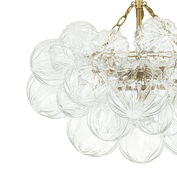 Chandelierias-Modern Petals Textured Glass Cluster Bubble Chandelier-Chandeliers-Brass-3 Bulbs (Pre-order & Arrive in 2 Weeks)