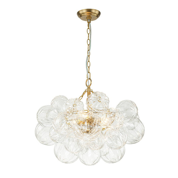 Chandelierias-Modern Petals Textured Glass Cluster Bubble Chandelier-Chandeliers-Brass-3 Bulbs (Pre-order & Arrive in 2 Weeks)