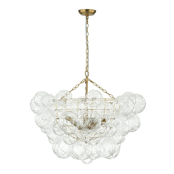 Chandelierias-Modern Petals Textured Glass Cluster Bubble Chandelier-Chandeliers-Brass-8 Bulbs (Pre-order & Arrive in 2 Weeks)