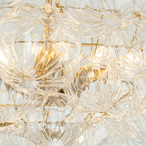 Chandelierias-Modern Petals Textured Glass Cluster Bubble Chandelier-Chandeliers-Brass-8 Bulbs (Pre-order & Arrive in 2 Weeks)