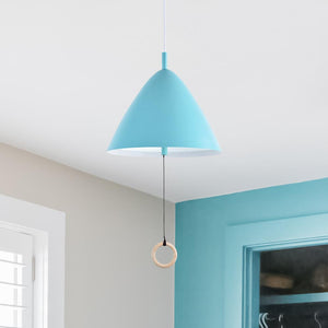 Chandelierias-Modern Pull String Hanging Pendant Light-Pendant-Blue-